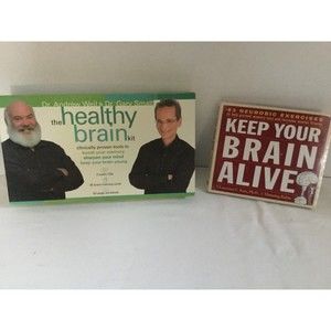 Healthy Brain Kit Memory Activity Set Andrew Weil CDs Workbook Cards Bonus DVD
